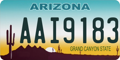 AZ license plate AAI9183
