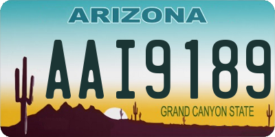 AZ license plate AAI9189