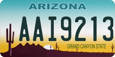 AZ license plate AAI9213