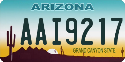AZ license plate AAI9217