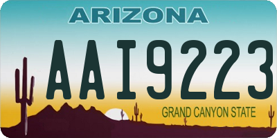 AZ license plate AAI9223