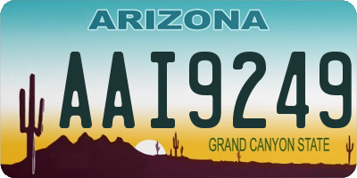 AZ license plate AAI9249