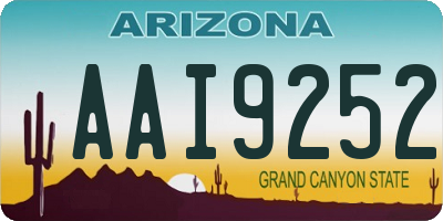 AZ license plate AAI9252