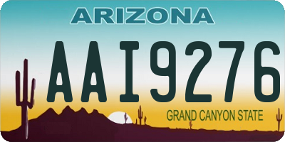 AZ license plate AAI9276