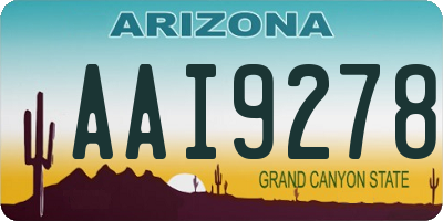 AZ license plate AAI9278