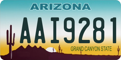 AZ license plate AAI9281