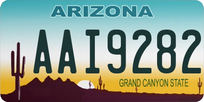 AZ license plate AAI9282