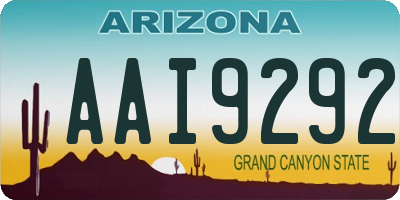 AZ license plate AAI9292