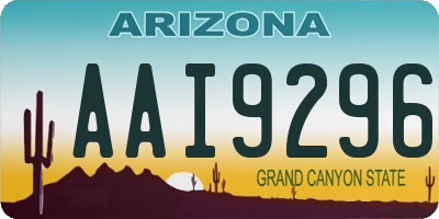 AZ license plate AAI9296