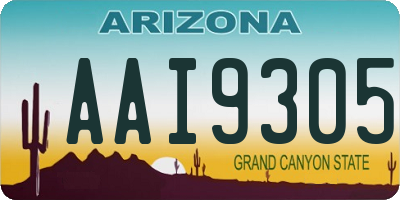 AZ license plate AAI9305