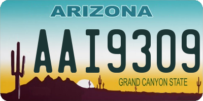 AZ license plate AAI9309