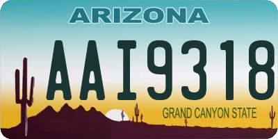 AZ license plate AAI9318