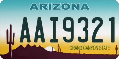 AZ license plate AAI9321