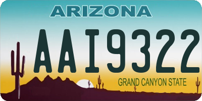 AZ license plate AAI9322