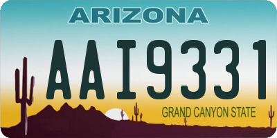 AZ license plate AAI9331