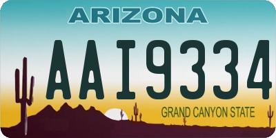 AZ license plate AAI9334