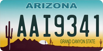 AZ license plate AAI9341