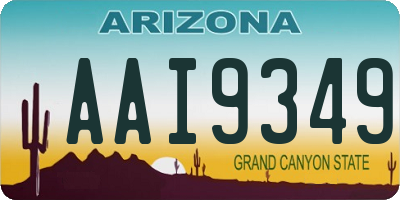 AZ license plate AAI9349