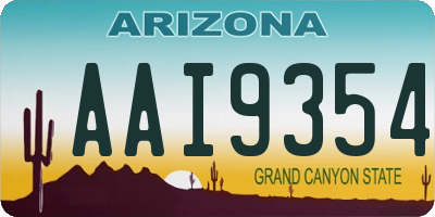 AZ license plate AAI9354