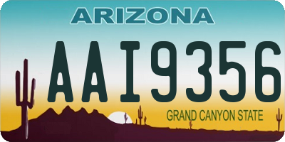 AZ license plate AAI9356