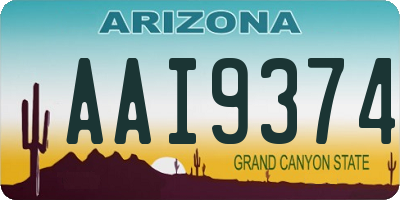 AZ license plate AAI9374