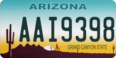 AZ license plate AAI9398