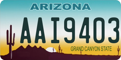 AZ license plate AAI9403