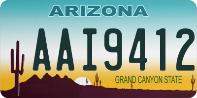 AZ license plate AAI9412