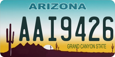 AZ license plate AAI9426