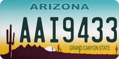 AZ license plate AAI9433