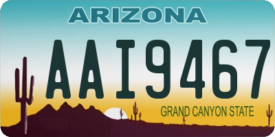 AZ license plate AAI9467