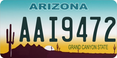 AZ license plate AAI9472