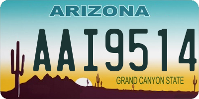 AZ license plate AAI9514