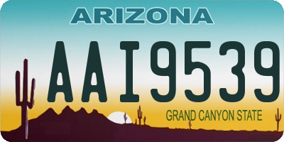 AZ license plate AAI9539