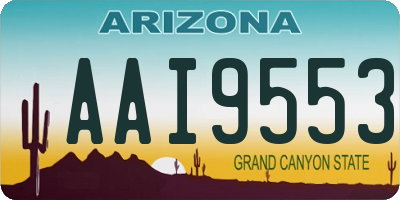 AZ license plate AAI9553