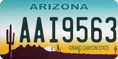 AZ license plate AAI9563