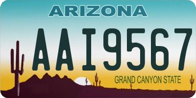 AZ license plate AAI9567