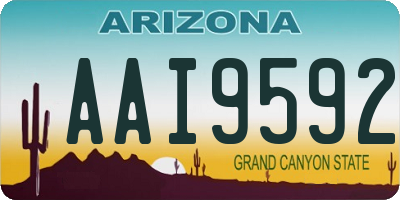 AZ license plate AAI9592