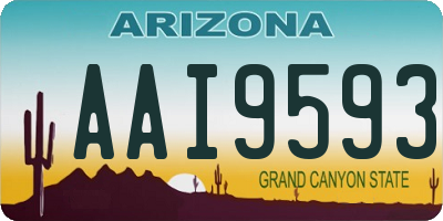 AZ license plate AAI9593