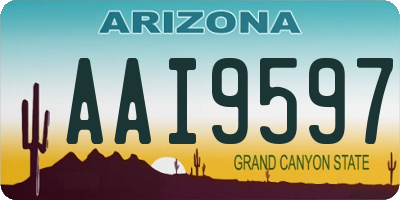 AZ license plate AAI9597