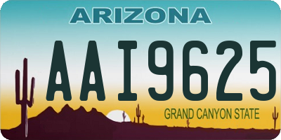 AZ license plate AAI9625