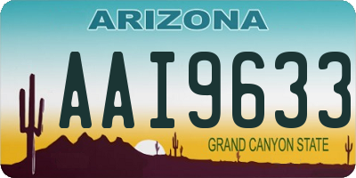 AZ license plate AAI9633