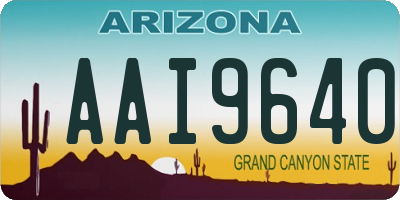 AZ license plate AAI9640