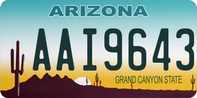 AZ license plate AAI9643