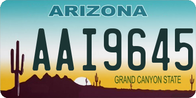 AZ license plate AAI9645