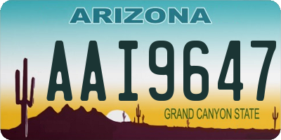 AZ license plate AAI9647