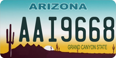 AZ license plate AAI9668