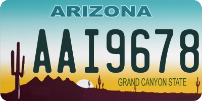 AZ license plate AAI9678