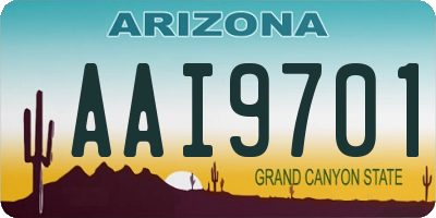 AZ license plate AAI9701