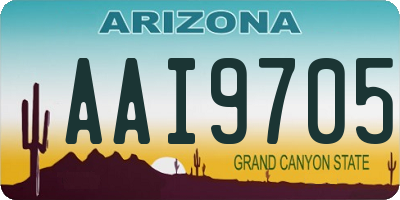AZ license plate AAI9705